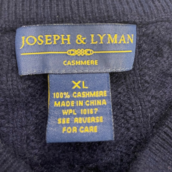 Joseph & Lyman cashmere blue cable knit sweater. Size XL - Picture 8 of 10